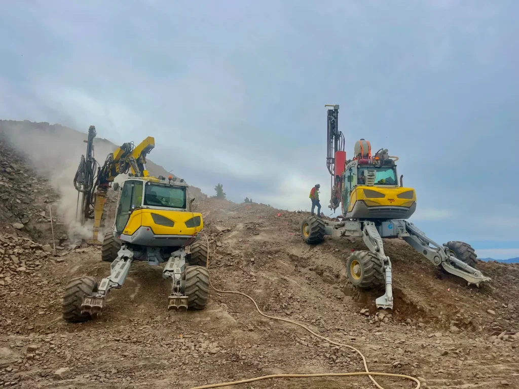 SpiderExcavators mountain drilling