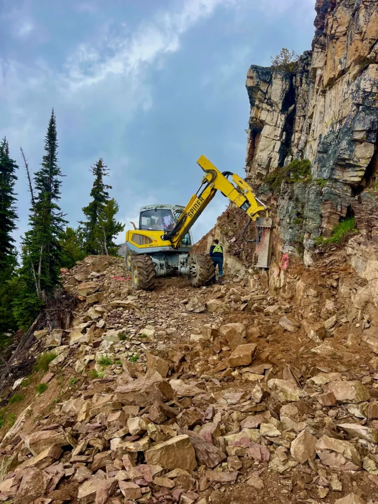 SpiderExcavators mountain rock breaking