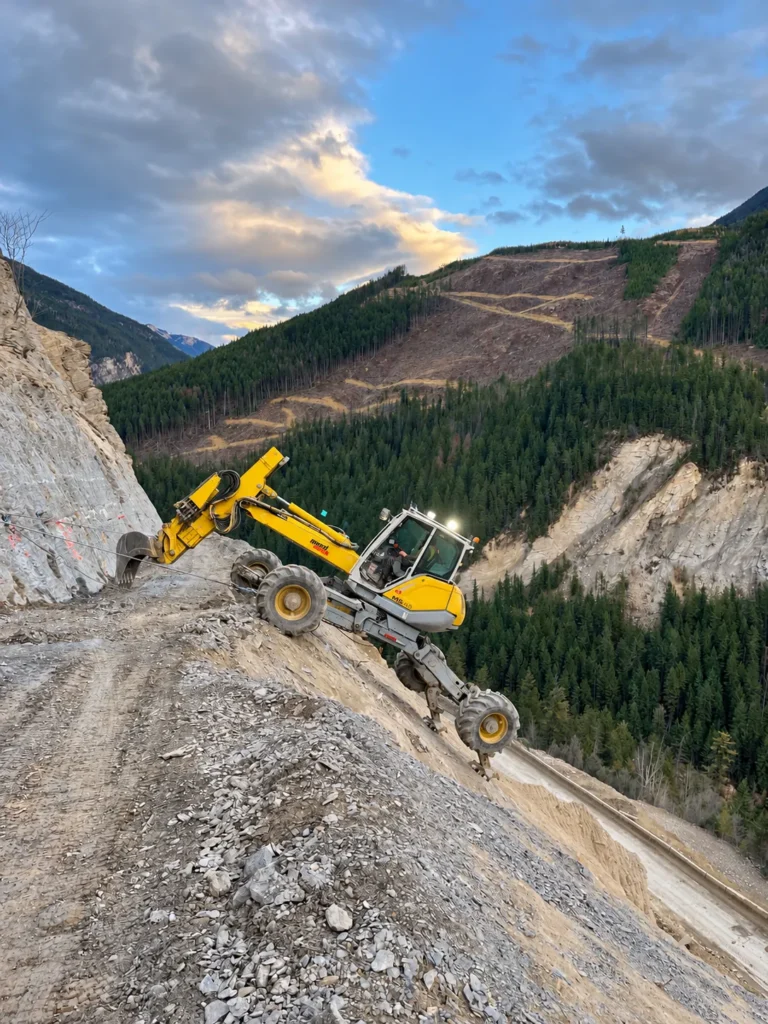 Spider Excavators Mountain Slope Excavation