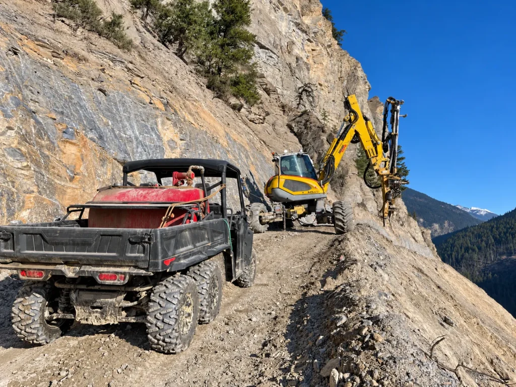 Spider Excavators Rock Drilling Mountain Access