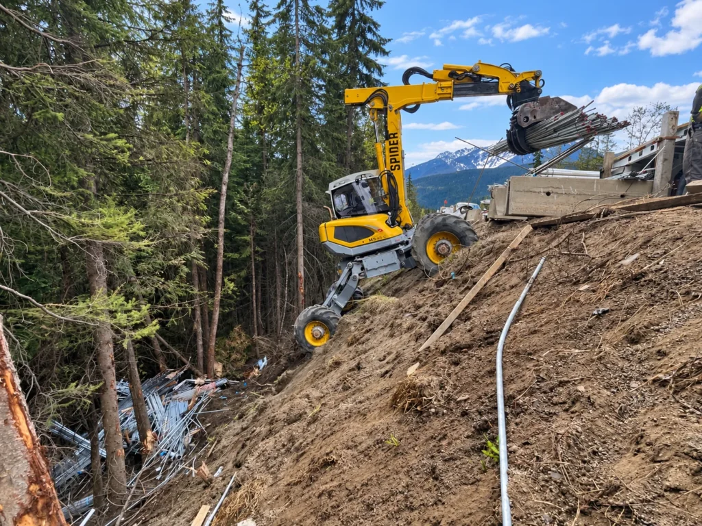 Spider Excavators Steep Slope Excavation